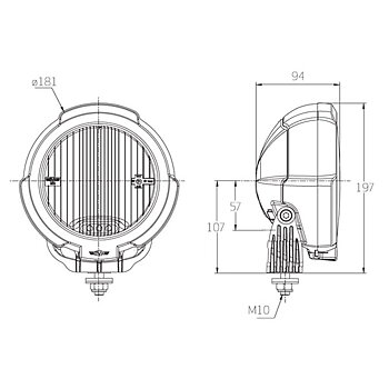 ADJUSTABLE 181MM HEAD LIGHT