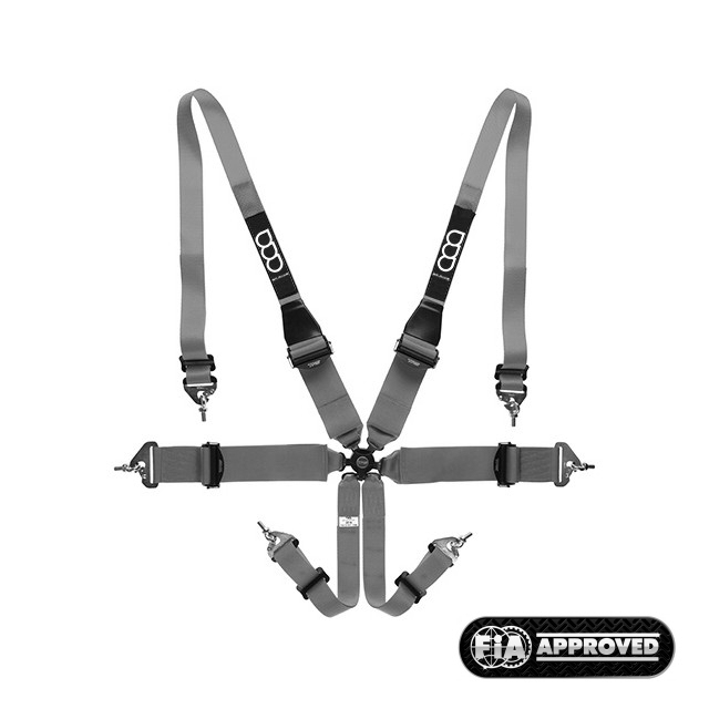GP-RACE UNI 6-POINT HARNESS 3/2 INCH ULTRALIGHT HANS GREY