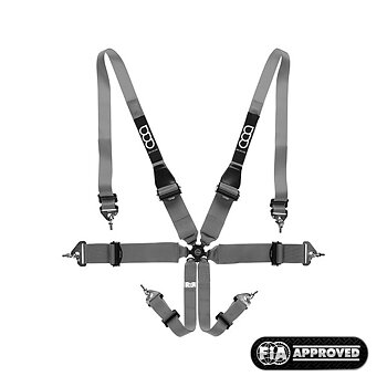 GP-RACE UNI 6-POINT HARNESS 3/2 INCH ULTRALIGHT HANS GREY