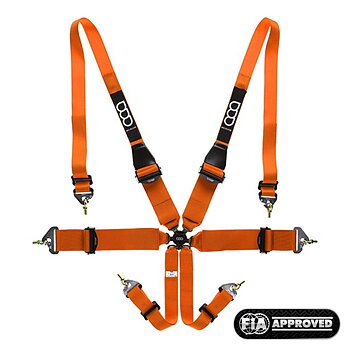 GP-RACE UNI 6-POINT HARNESS 3/2 INCH ULTRALIGHT HANS ORANGE