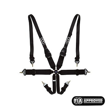 GP-RACE UNI 6-POINT HARNESS 3/2 INCH ULTRALIGHT HANS BLACK