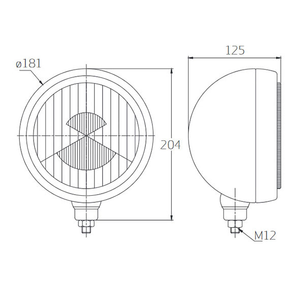 CHROME-PLATED LONG-RANGE HEADLIGHT H3 DIAM 181MM - 2