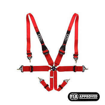 GP-RACE UNI 6-POINT HARNESS 3/2 INCH ULTRALIGHT HANS RED