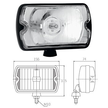 ADDITIONAL HEAD LIGHT - 205 GTI 156X93 MM