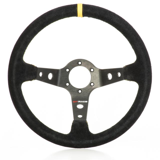 GP-RACE STEERING WHEEL CONDOR SUEDE BLACK/YELLOW 350MM/ 95MM