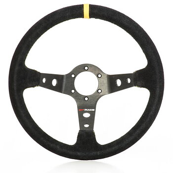 GP-RACE STEERING WHEEL CONDOR SUEDE BLACK/YELLOW 350MM/ 95MM