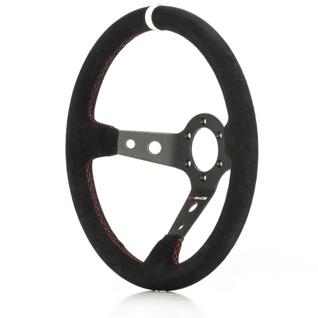 GP-RACE STEERING WHEEL CONDOR SUEDE BLACK/RED 350MM / 95MM - 3