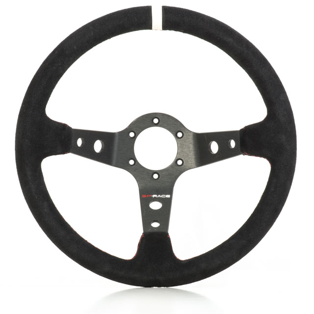 GP-RACE STEERING WHEEL CONDOR SUEDE BLACK/RED 350MM / 95MM