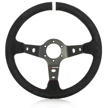 GP-RACE STEERING WHEEL CONDOR SUEDE BLACK/RED 350MM / 95MM
