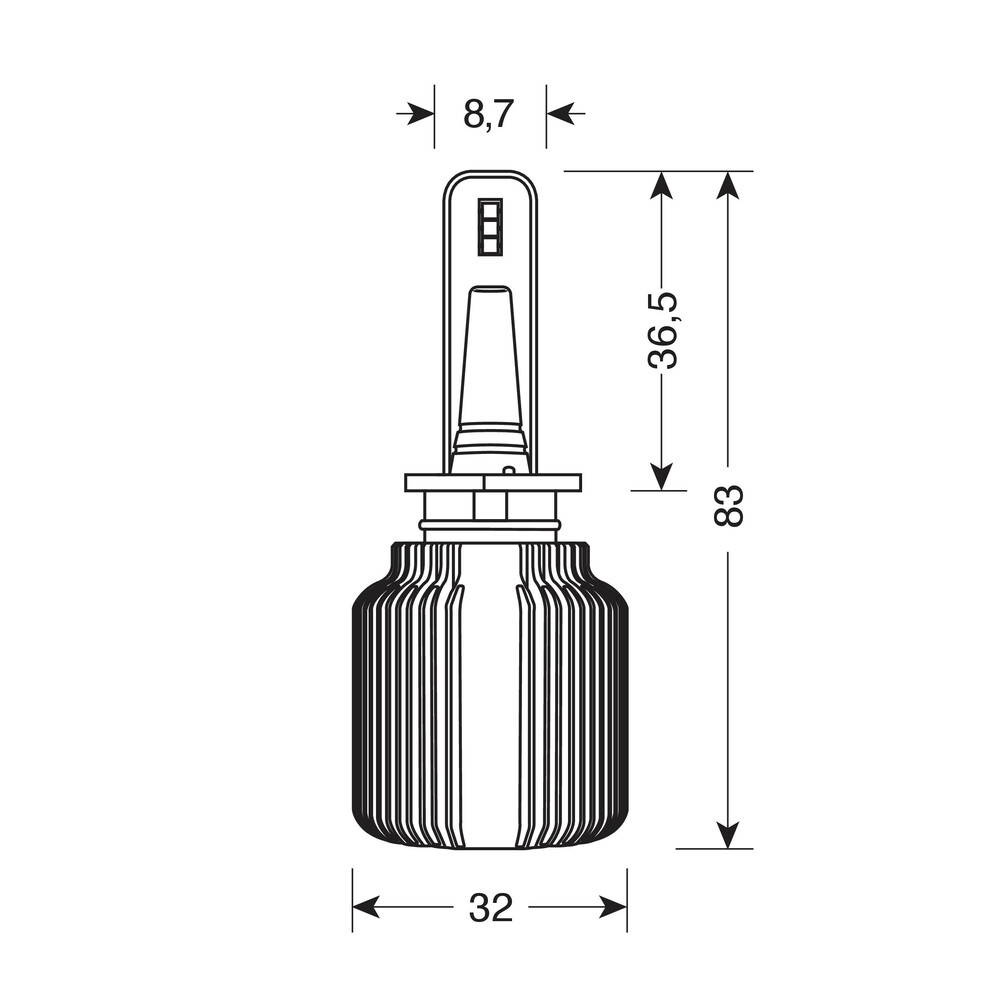 CONVERSION KIT 2X 16W 6500K LED BULBS FOR H1 - 3