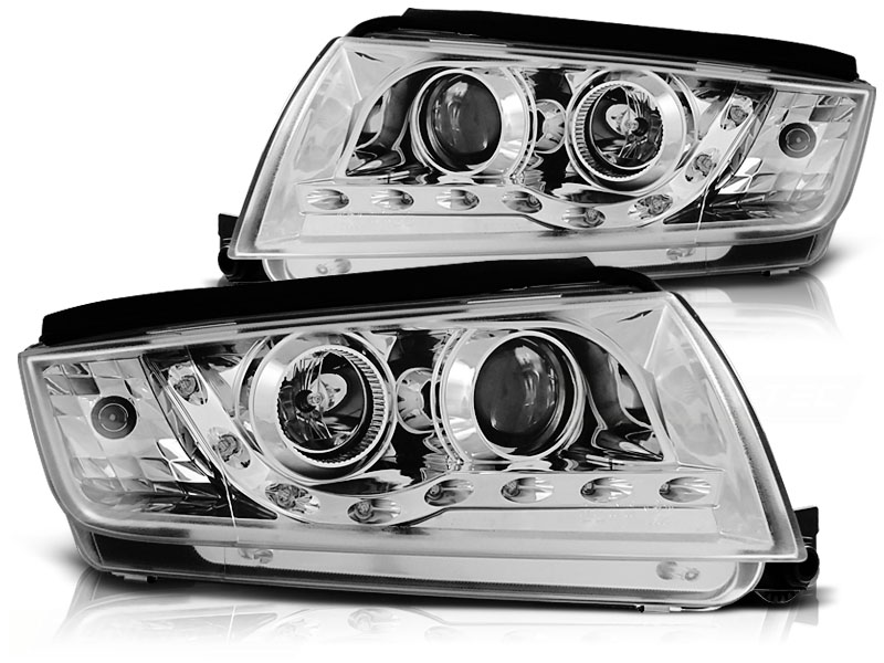 STRÅLKASTARE VARSELLJUS KROM TILL SKODA FABIA I 1999-2008