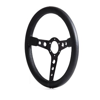 GP-RACE STEERING WHEEL MONTJUIC ANODIZED BLACK 350MM / FLAT