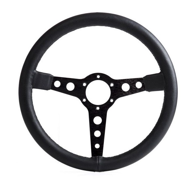 GP-RACE STEERING WHEEL MONTJUIC ANODIZED BLACK 350MM / FLAT