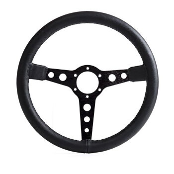 GP-RACE STEERING WHEEL MONTJUIC ANODIZED BLACK 350MM / FLAT