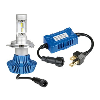 LED BULB AND RELAY KIT FOR H4, 25W 6500K