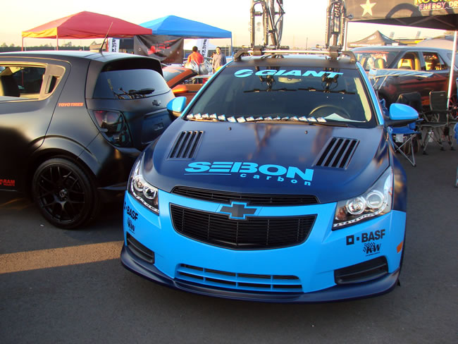 CHEVROLET CRUZE 11-12 SEIBON SS CARBON FRÄMRE STÖTFÅNGARE LÄPP - 2