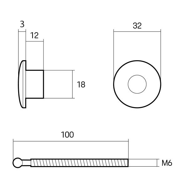 QUICK RELEASE PUSH CLIP SILVER HEAD M6 - 4