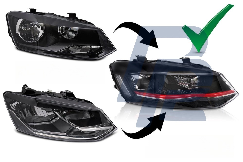 Headlights Full LED Red DRL Sequential for VW Polo 6R 2009–2017 - 3