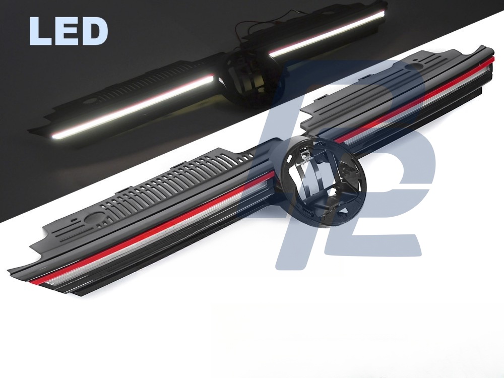 Grille with LED Sport Gloss Black with Red Line for VW Golf VIII 2019–2024 - 2