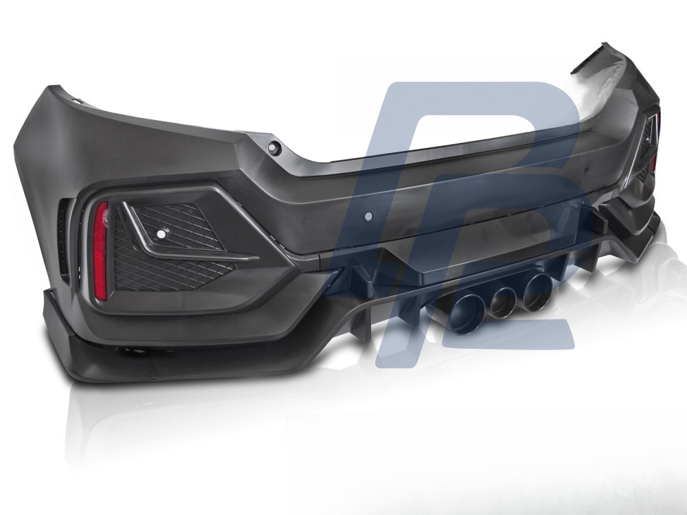 Sport Rear Bumper for Honda Civic X Saloon 4D 2016–2021 - 2
