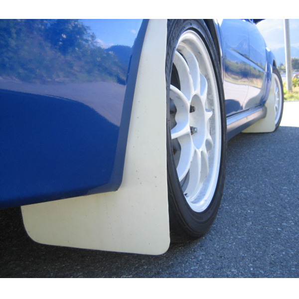 WHITE 2MM RALLY MUD FLAPS (BY PAIR) - 2