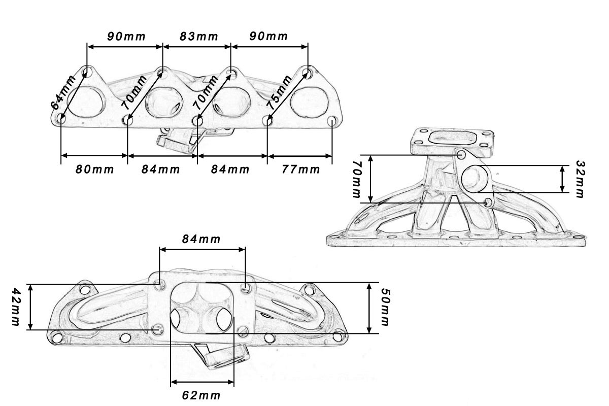 HONDA PRELUDE 92-00 H22 2.2 VTEC TURBO HEADER/MANIFOLD V1 - 7