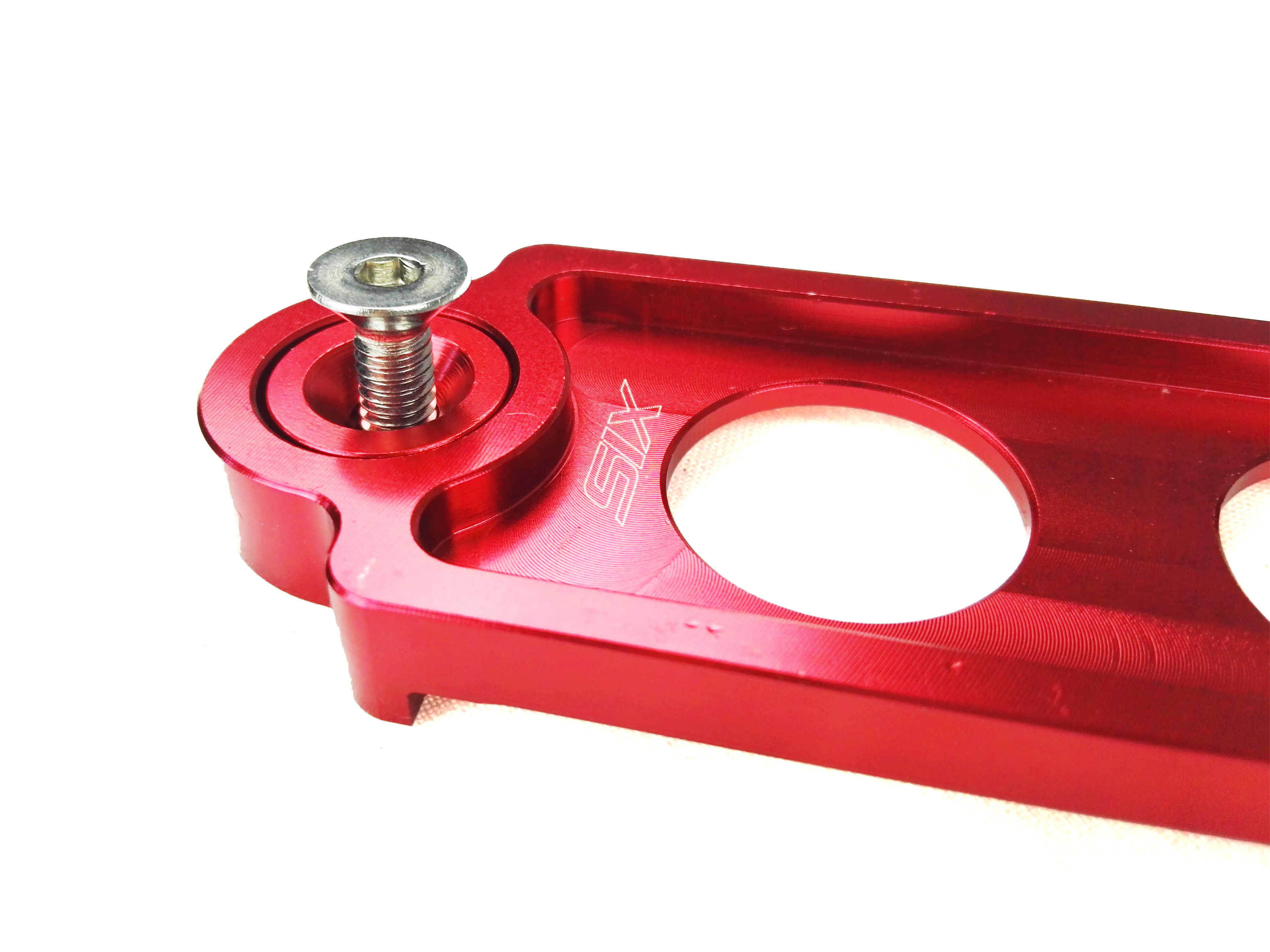 UNIVERSAL BILLET BATTERY TIE DOWN SHORT 17CM RED [SIX] - 2