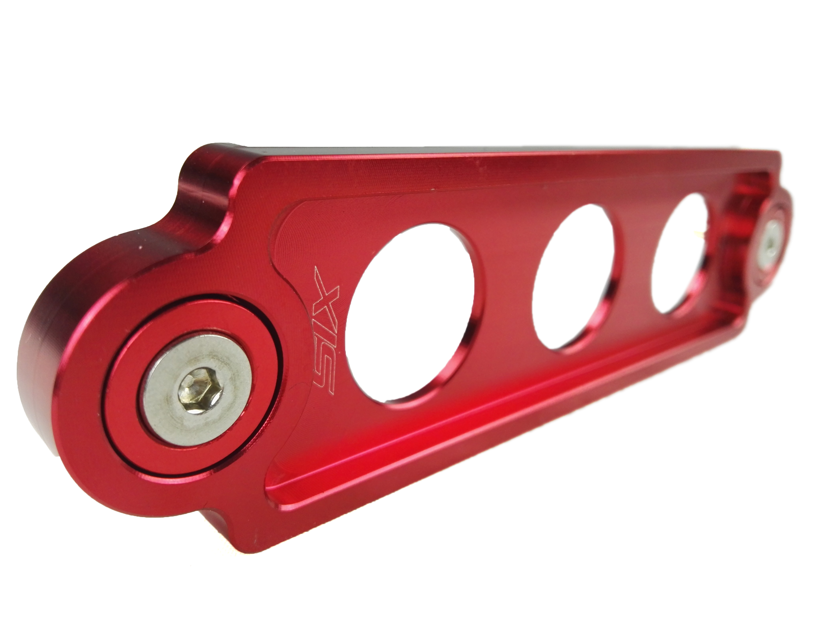 UNIVERSAL BILLET BATTERY TIE DOWN SHORT 17CM RED [SIX] - 3