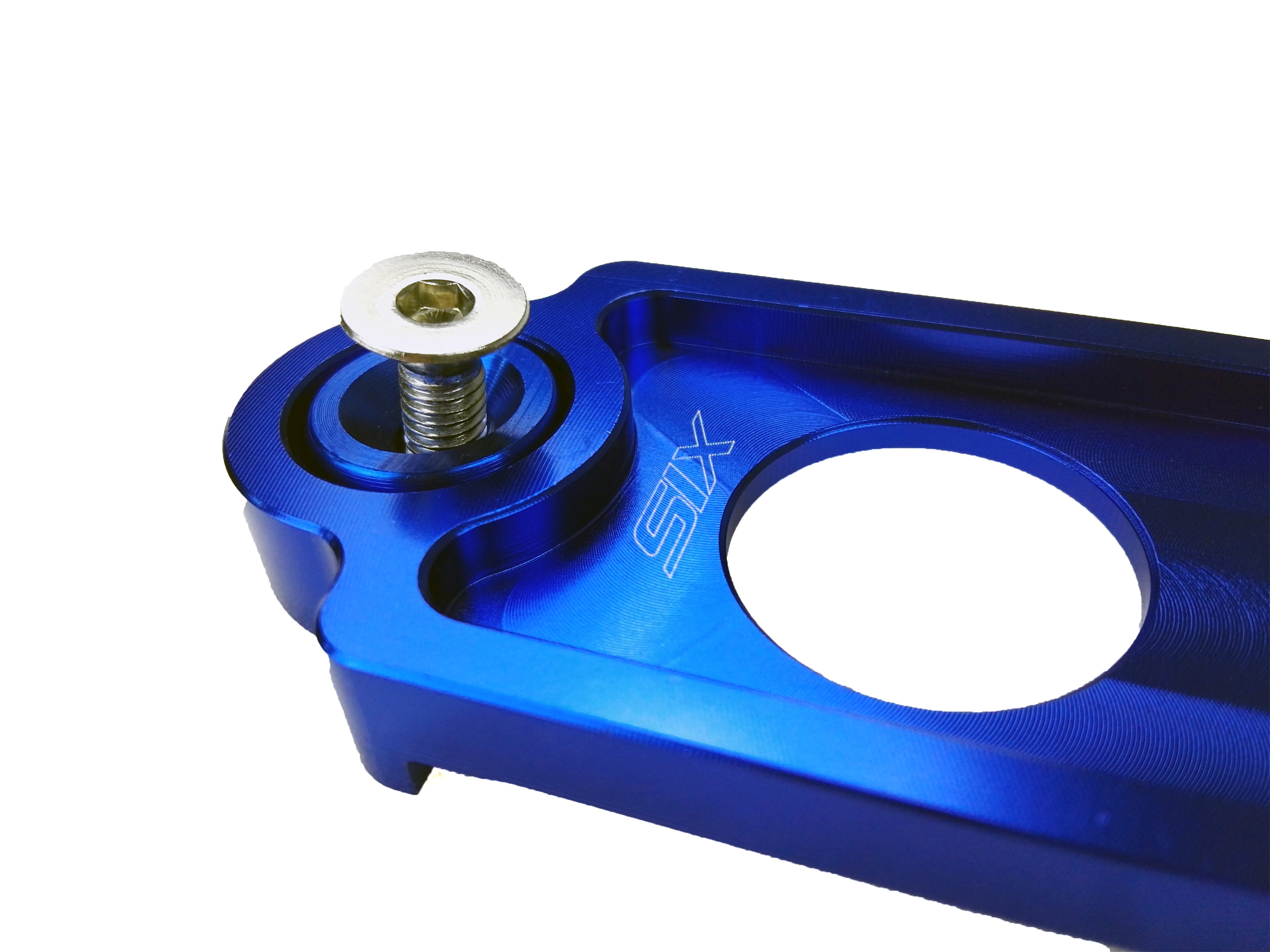 UNIVERSAL BILLET BATTERY TIE DOWN SHORT 17CM BLUE [SIX] - 2