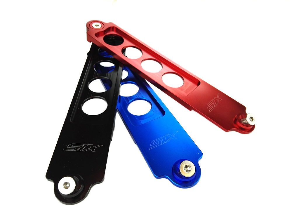 UNIVERSAL BILLET BATTERY TIE DOWN LONG 22CM RED [SIX] - 2