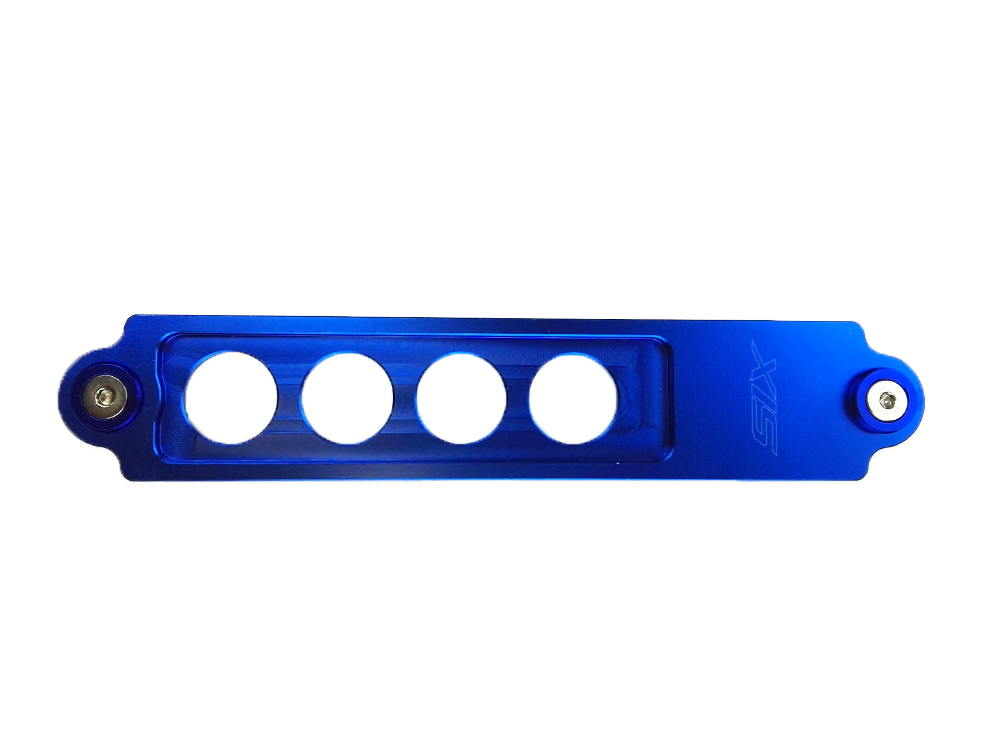 UNIVERSAL BILLET BATTERY TIE DOWN LONG 22CM BLUE [SIX]