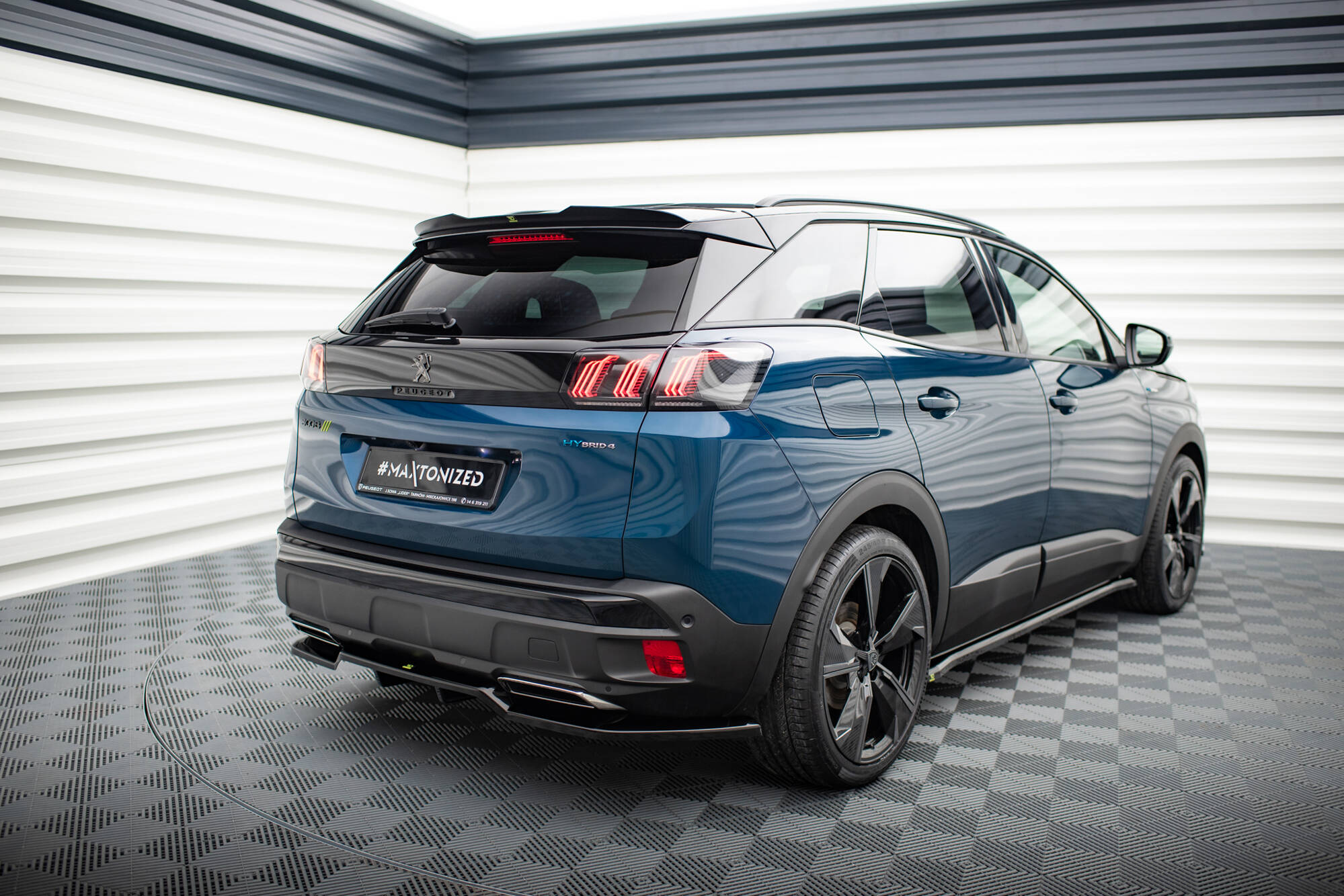 Central Rear Splitter (Vertical Bars) Peugeot 3008 GT-Line Mk2 Facelift - 3