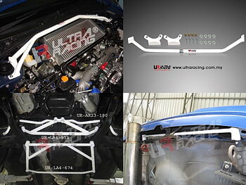 SUBARU IMPREZA WRX 01-07 ULTRARACING 4-PIECE STRUTBAR/BRACE SET