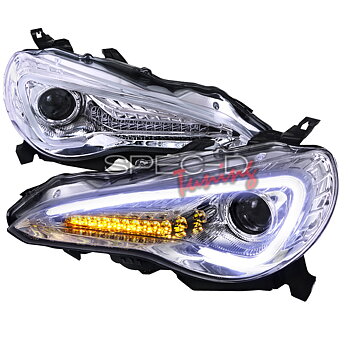 TOYOTA GT86 TUBE LED HEADLIGHTS CHROME HOUSING [SD]