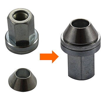 CONICAL ADAPTER FOR FLAT NUT
