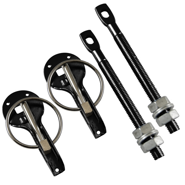 DAKAR ALUMINIUM BLACK HOOD FASTENERS (1X PAIR) - 2