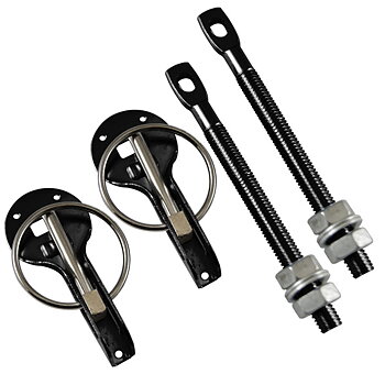 DAKAR ALUMINIUM BLACK HOOD FASTENERS (1X PAIR)