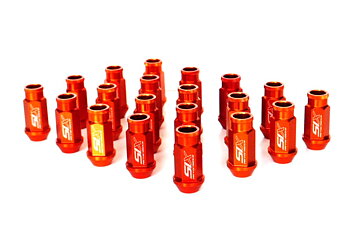 SIX LIGHTWEIGHT ALU 7075 LUG NUTS 50MM 12X1.25 ORANGE V2 20X
