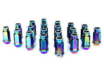SIX LIGHTWEIGHT ALU7075 LUG NUTS 50MM 12X1.50 NEO CHROME V2
