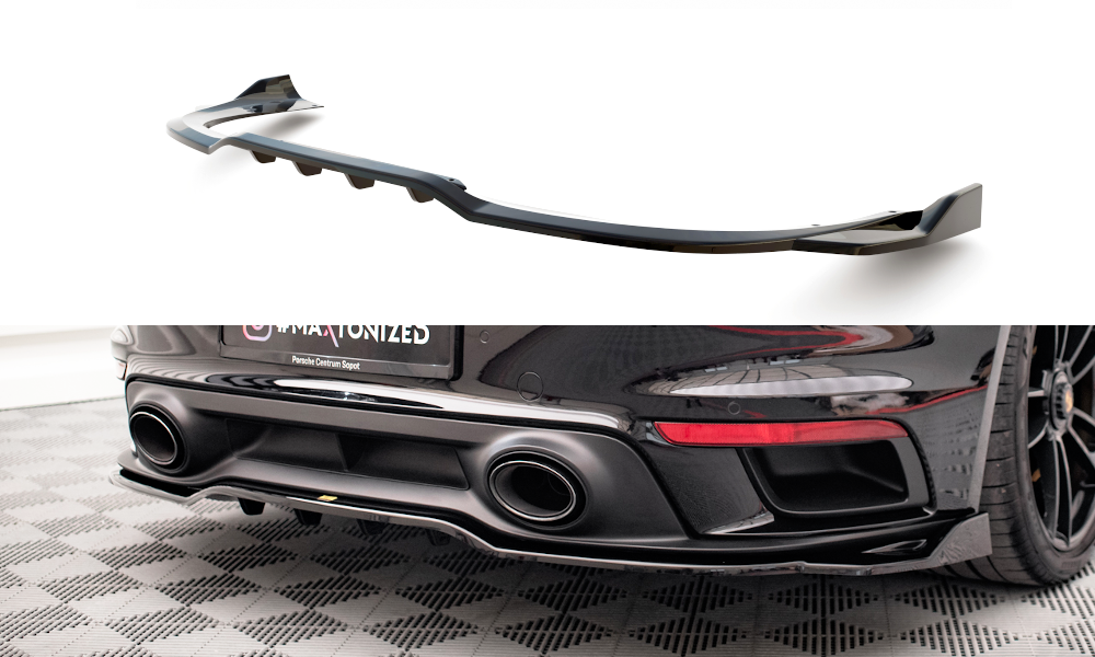 Central Rear Splitter (Vertical Bars) Porsche 911 Turbo S 992