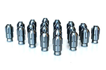 SIX LIGHTWEIGHT ALU7075 LUG NUTS 12X1.25 GUNMETAL ANTI-THEFT