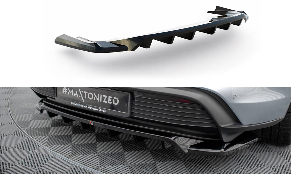 Central Rear Splitter (Vertical Bars) Porsche Taycan / Taycan 4 / Taycan 4S / Taycan GTS Mk1