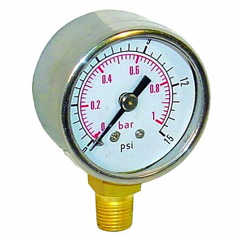 SYTEC FUEL PRESSURE GAUGE 0-15PSI