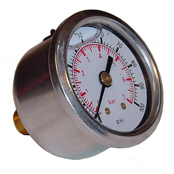 SYTEC FUEL PRESSURE GAUGE 1-7 BAR (GLYCERINE FILLED)