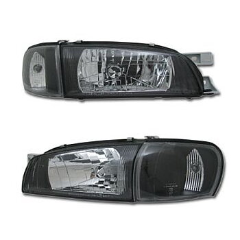 SUBARU IMPREZA GC8 97-01 STRÅLKASTARE KLARA SVARTA HOUSING V1
