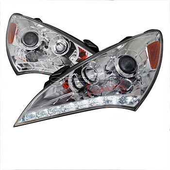 HYUNDAI GENESIS 09+ CHROME HOUSING LED PROJECTOR HEADLIGHTS