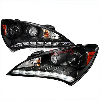 HYUNDAI GENESIS 09+ BLACK HOUSING LED PROJECTOR HEADLIGHTS