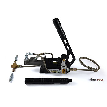 HANDBRAKE BRAKING PACK WITH LATERAL FLOW OF FLUID TO THE CALIPERS