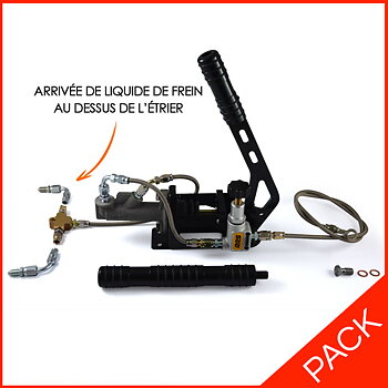 HANDBRAKE BRAKING PACK WITH FLUID SUPPLY ABOVE THE CALIPERS