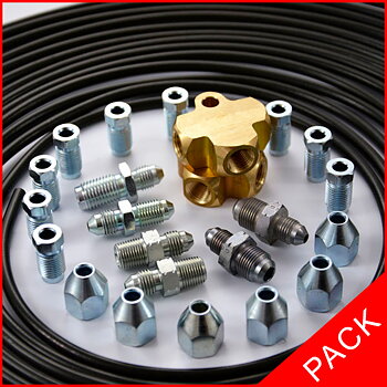 COMPLETE HANDBRAKE, FITTINGS AND STEEL BLACK PVC COVERED PIPE PACKAGE